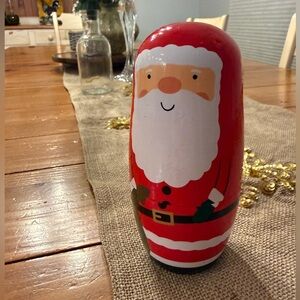 CHRISTMAS THEMED WOODEN FIGURES MATRYOSHKA NESTING DOLLS 5 PIECES